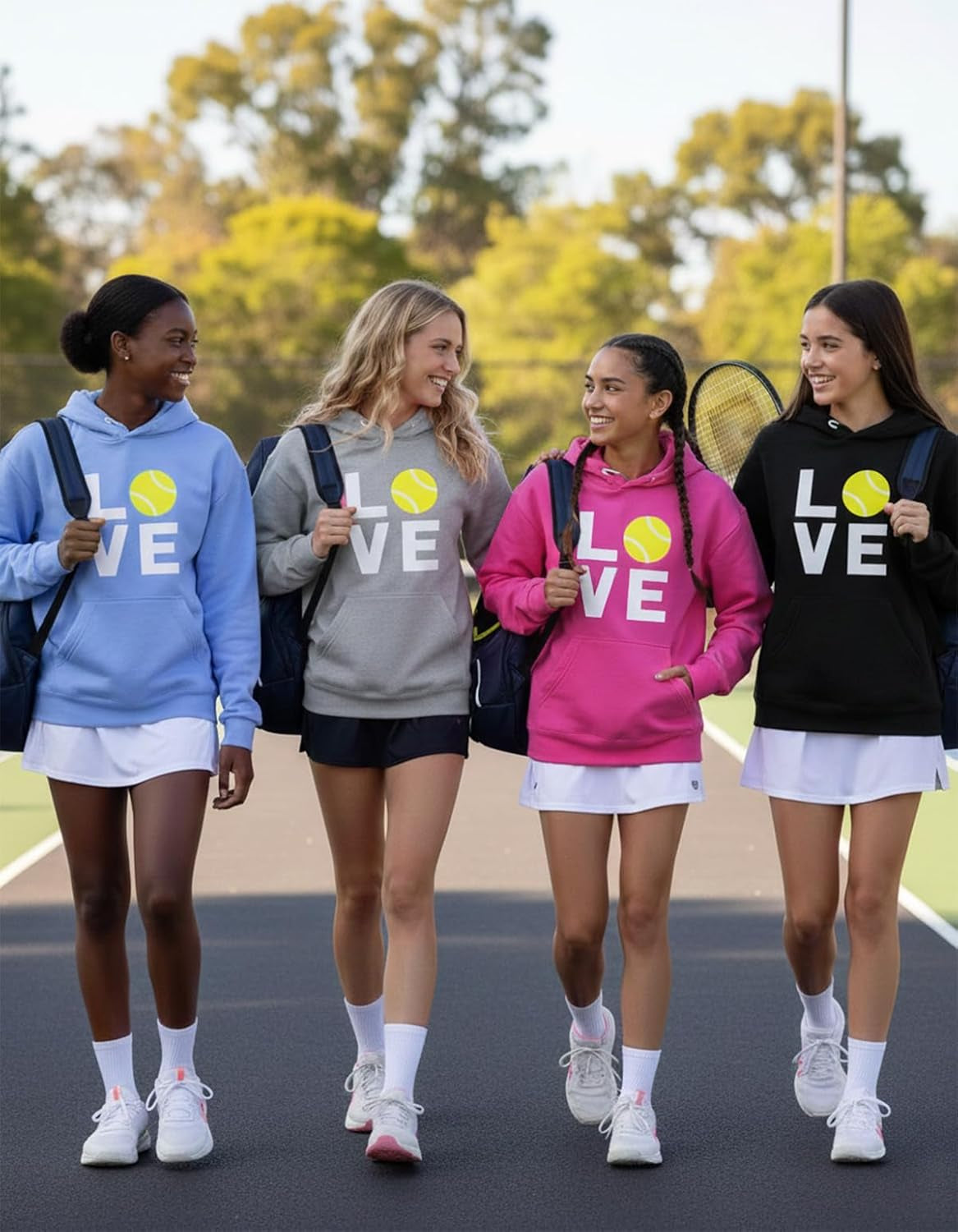 Love Tennis Sweatshirt Gift for Tennis Fan Tennis Player Cool Women Hoodie